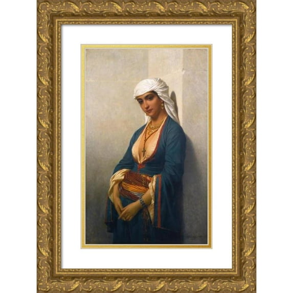 Émile Vernet-Lecomte 11x14 Gold Ornate Wood Frame and Double Matted Museum Art Print Titled - The Faithful (1866)