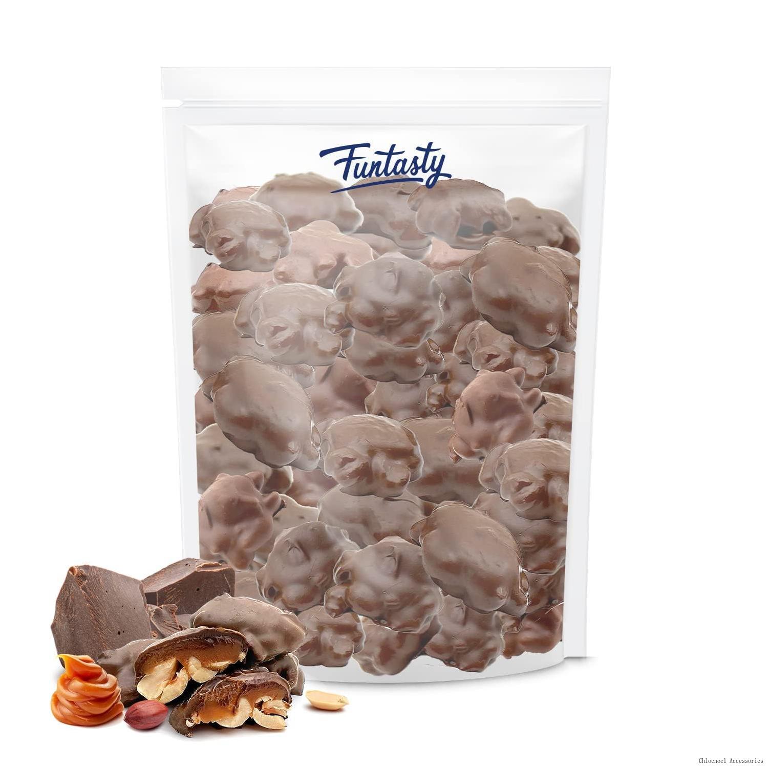 milk chocolate caramel nut clusters, bulk candy, 15 ounce bag