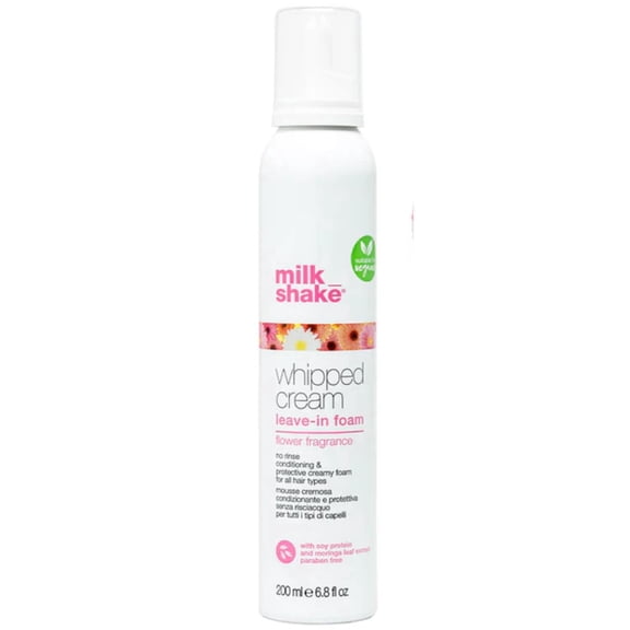 Mlk_Shake Whipped Cream Leave-in Treatment, No-Rinse Conditioning Foam, Flower Fragrance, 6.8 fl oz