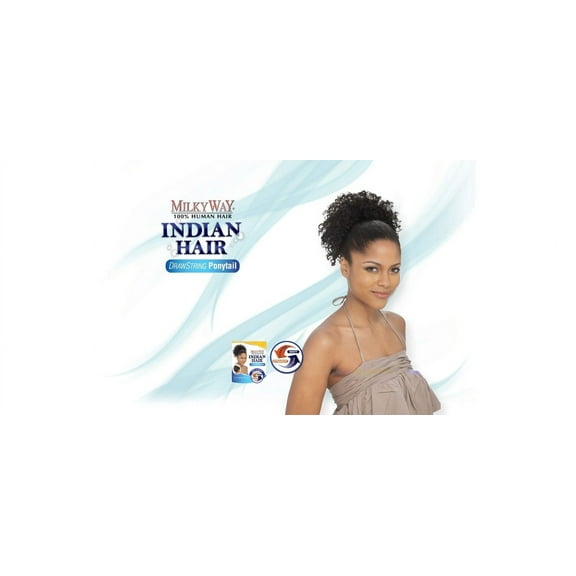 milky way 100% human hair ponytail - indian jerry pony 8" (wet & wavy) - 4 light brown