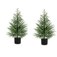 thumbnail image 1 of mimilili Artificial Potted Pine Tree Set of 2 Realistic Faux Pine Trees for Indoor Outdoor Home Office Decoration All Use, 1 of 5