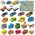 thumbnail image 1 of mimilili Diecast Toy Cars Set with Play Mat Assorted Mini Vehicles for Kids Educational Pretend Play Gift Pack Pull Back Action, 1 of 5