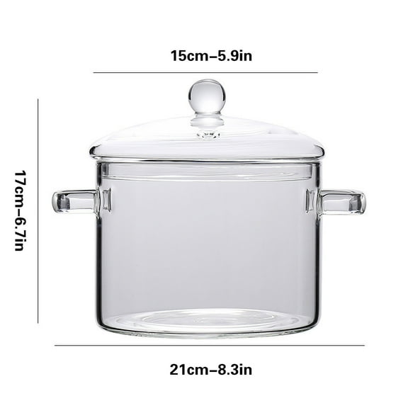 mini Round Slow Cooker, Fondue Melting Pot Warmer with Diswasher-safe Stoneware Crock, Glass Lid High Borosilicate Glass Open Flame Heating Mini Crock Glass Soaking Bowl
