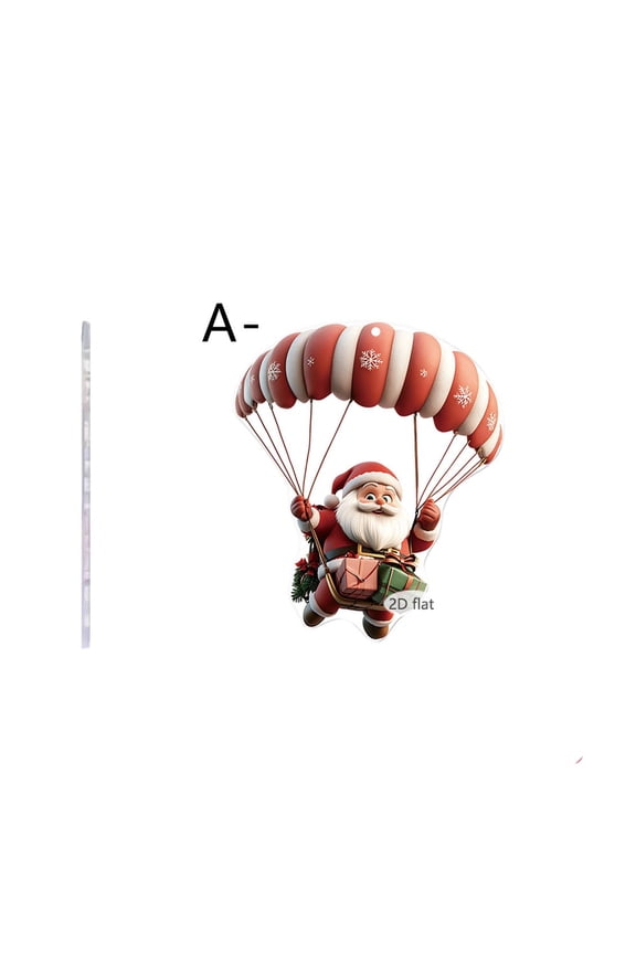 mini christmas ornaments Christmas Santa Hot Air 2D Acrylic Car Key Chain Pendant Holiday Decorations Props christmas decorations outdoor