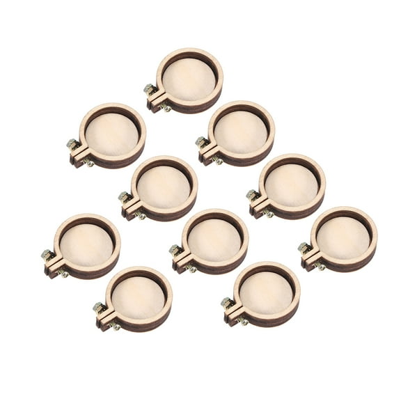 mini embroidery hoop 15PCS Wooden Mini Round Small Embroidered Cross Stitch Fixed Frame Sewing Accessories