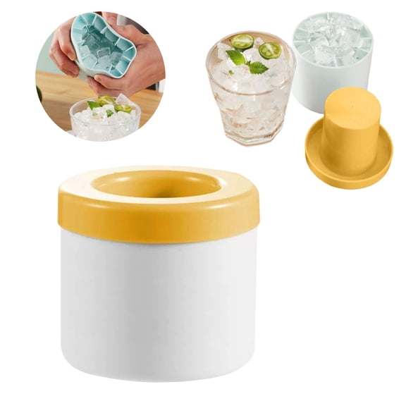 mini ice cylinder- squeeze & release，ice cup，Cylinder Silicone Ice Cube Tray, Easy-Release Ice Cube Molds for Whiskey, Coffee, Cocktails, Portable Ice Bucket Maker Cup, Stackable