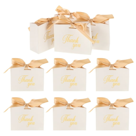 Soimiss Stylish White Paper Treat Boxes for Weddings and Celebrations 50Pcs