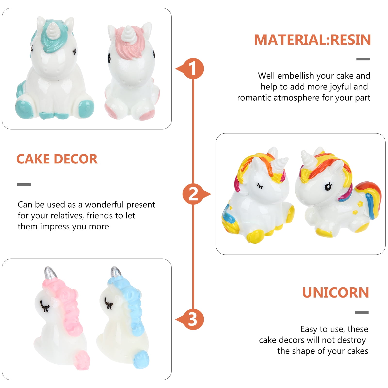 mini unicorn 6pcs Mini Unicorns Bonsai Miniature Animals Figurines