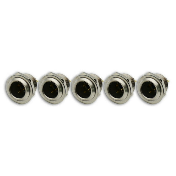 mini xlr male connector plug 3 4 5 pin socket 5lot silver for microphone cable