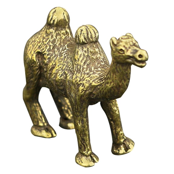 miniature figurine Camel Shape Figurine Golden 1Set for Shelves Decoration