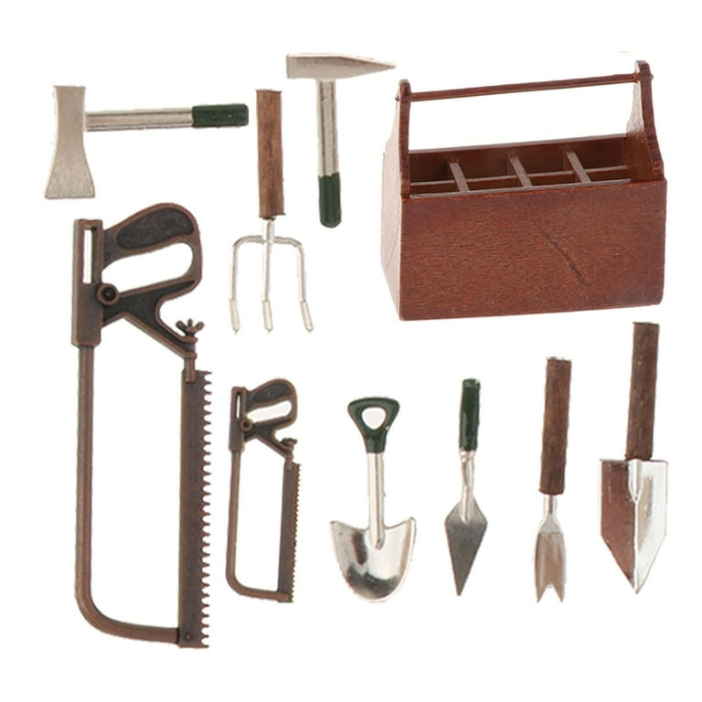 1:12 Scale Mini Farm Yard Work Tools Set Fairy Garden Accessory Dollhouse Supply 1:12 Scale Mini Farm Yard Work Tools Set Fairy Garden Accessory Dollhouse Supply
