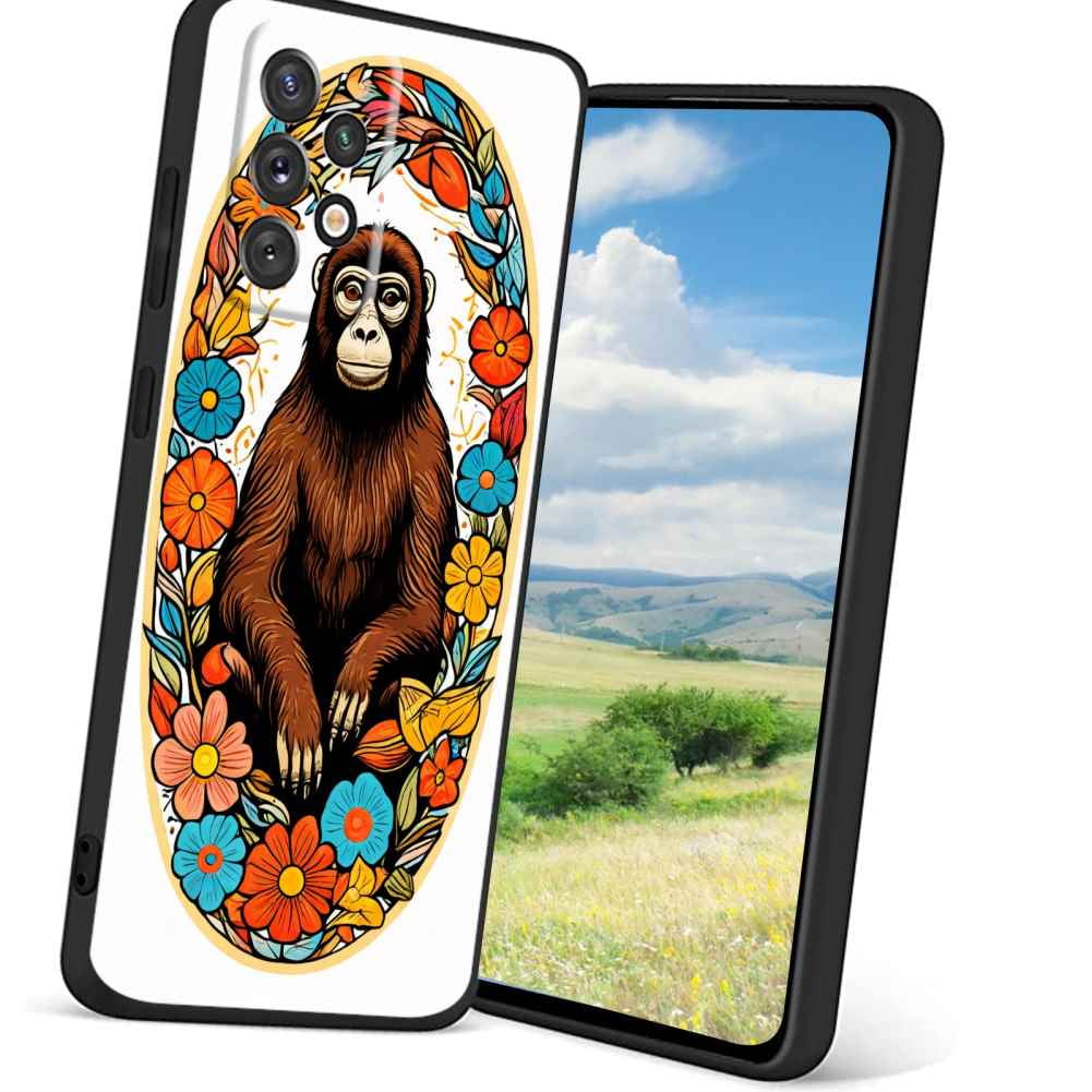 minimal-Brown-Woolly-Monkey-floral phone case for Samsung Galaxy A32 5G ...