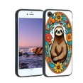 thumbnail image 1 of minimal-Brown-throated-Three-toed-Sloth-floral-frame-27 phone case for iPhone 8 for Women Men Gifts,Flexible Painting silicone Shockproof - Phone Cover for iPhone 8, 1 of 1