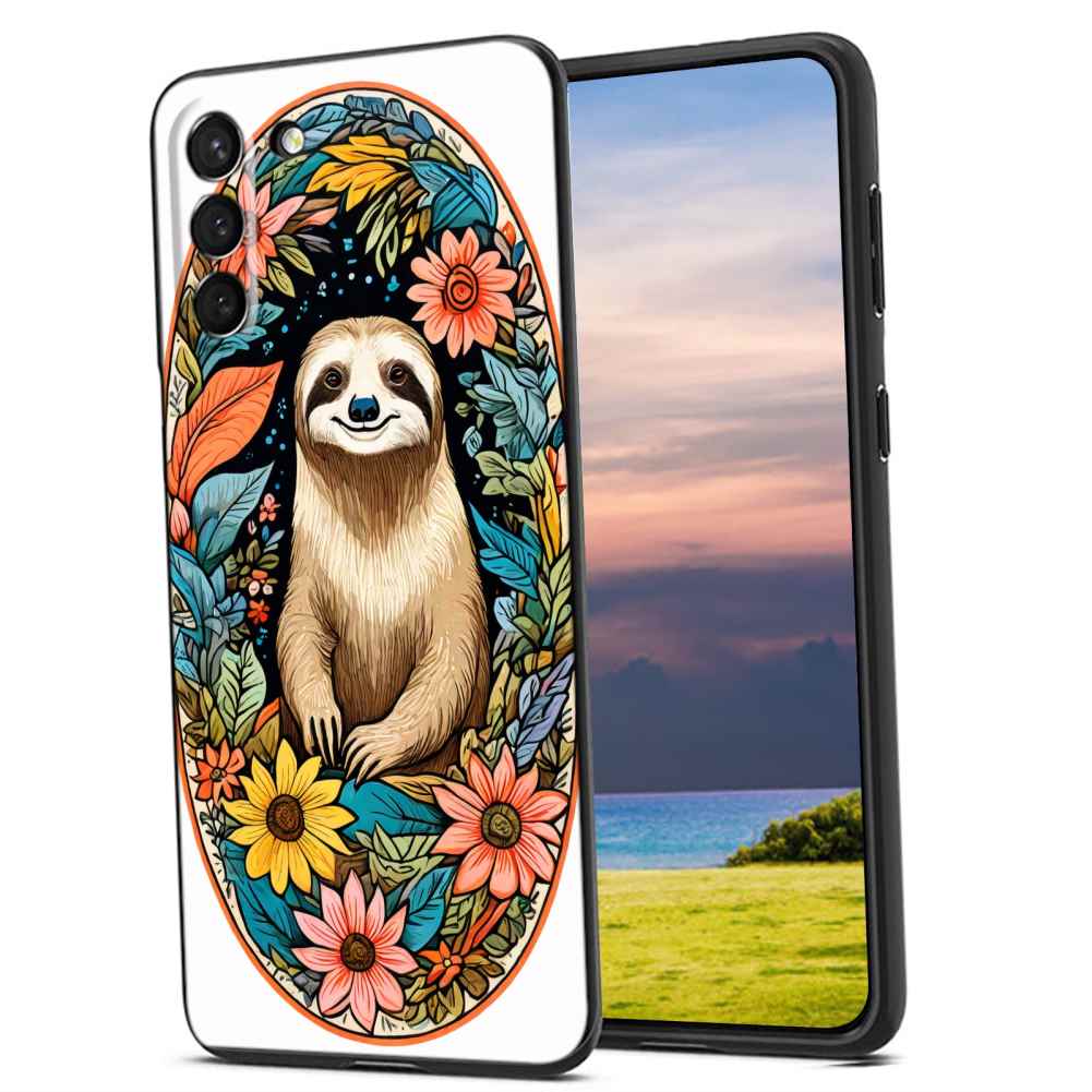 minimal-Linnaeus-s-Two-toed-Sloth-floral-frame-90 phone case for ...