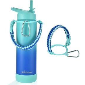 Mininoo 24 oz Insulated Stainless Steel Water Bottle with Straw Lid, Paracord Handle, BPA-Free(Pacific Dream)