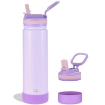 Mininoo 24 oz Insulated Stainless Steel Water Bottle with Straw Lid, Ceramic-Lined, BPA-Free, Sparkling Lavender