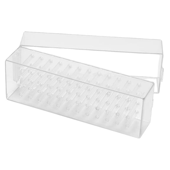 minkissy Nail Supplies Professional Nail Drill Bits Holder Storage Box 48 Holes Clear Displayer Organizer Plastic Nail Grinding Head Case Manicure Tools (Not Inlcude Drill Bits) Nail Art E22