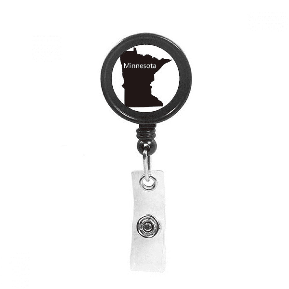 minnesota ameusa map outline Retractable Keychain Badge Holder ID Badge