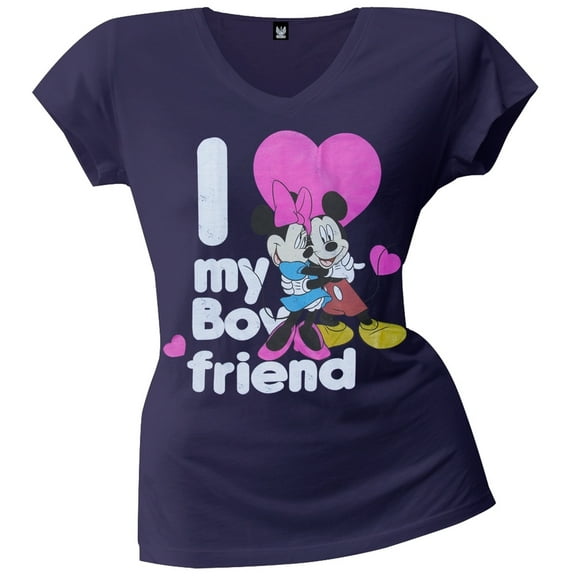 minnie mouse - i luv my boyfriend juniors t-shirt