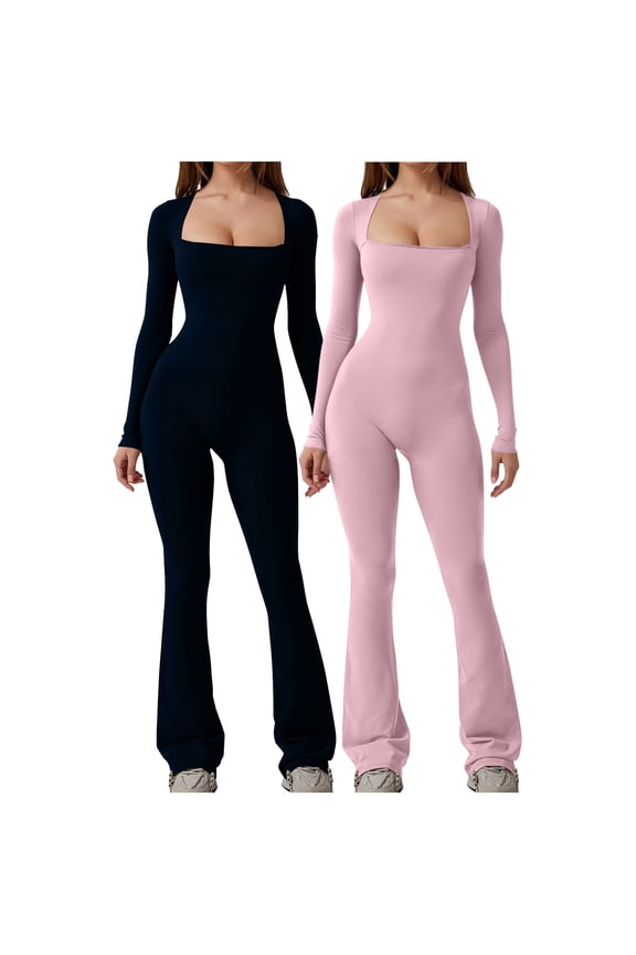 2 Piece Outfits for Women Workout Tracksuits Long Sleeve Top Jogger Legging Pants Sets Casual Solid Color Sets Trendy Slim Fit Flare Leggings,Pink,Large