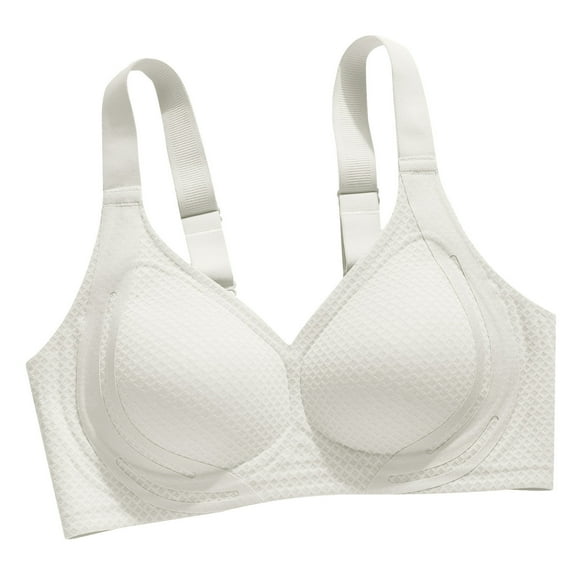 miqiqism Bra for Women - Womens Bras, Backless Seamless Brassiere Lady Push Up Everyday Bras, Comfy Smooth Wire Free Basic Bras,01_Beige,Large