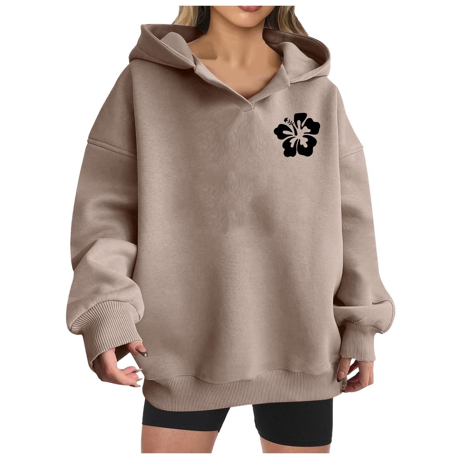 Women's Crop Top Hoodie - Cute Zip Up Sweatshirt With Drawstring & Drop Shoulder