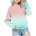 thumbnail image 1 of miqiqism Children Gradient Tunic Shirts Fashion Long Sleeve Tshirts Sweatshirts Kids Round Neck Pullover Tops Going Out Blouses Casual Outfit,01_Sky Blue,Size 2 Years, 1 of 6