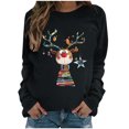 thumbnail image 1 of miqiqism Christmas Sweatshirts for Women Trendy 2024 Casual Christmas Cute Graphic Printed Round Neck Tops Juniors Loose Pullover Long Sleeve Hooded Sweatshirt,B#01_Black,X-Large, 1 of 4
