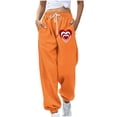 thumbnail image 1 of miqiqism Clearance Woman Heart Pants for Valentines High Waisted Sweatpants Casual Joggy Trousers Fashion Athletic Joggy Trousers Lightweight Baggy Pant Pocket Sweatpant,03_Orange,Small, 1 of 4