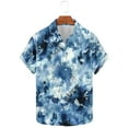 thumbnail image 1 of miqiqism Comfy Shirts Mens Short Sleeve Tops Tie Dye Blouses Botton Down Tee Top Shirt Casual Outfits Trendy Summer Clothings,05_Multicolor,5X-Large, 1 of 4