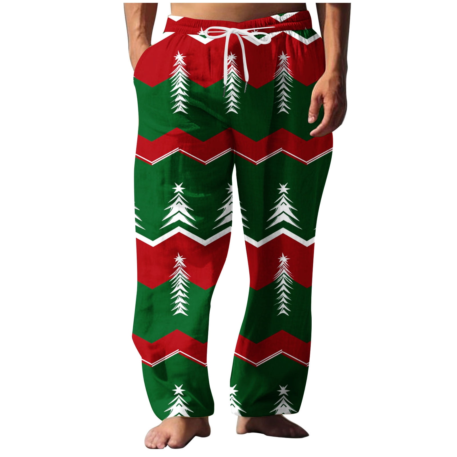 miqiqism Deals!Mens Christmas Pajama Pants Elastic Waist Blended ...
