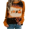 thumbnail image 1 of miqiqism It's Fall Y'all Thanksgiving Day Sweatshirts Casual Crew Neck Tunic Sweatshirt Trendy Loose Tunic Tee Blouses Fashion Pumpkin Printed Gradient Tops Clothes,O#03_Orange,X-Large, 1 of 4