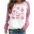 thumbnail image 1 of miqiqism Great discounts！Christmas Shirts for Women Lady Trendy Xmas Tunic Pullover Blouses Long Sleeve Crewneck Tee Tops,Xmas#01_Pink,Large, 1 of 4