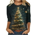 thumbnail image 1 of miqiqism Great discounts！Glitter Xmas Tree Shirt for Women Casual Long Sleeve Blouses Round Neck Lightweight Pullover Tops Christmas Holliday,Xmas Tree#01_Multicolor,X-Large, 1 of 5