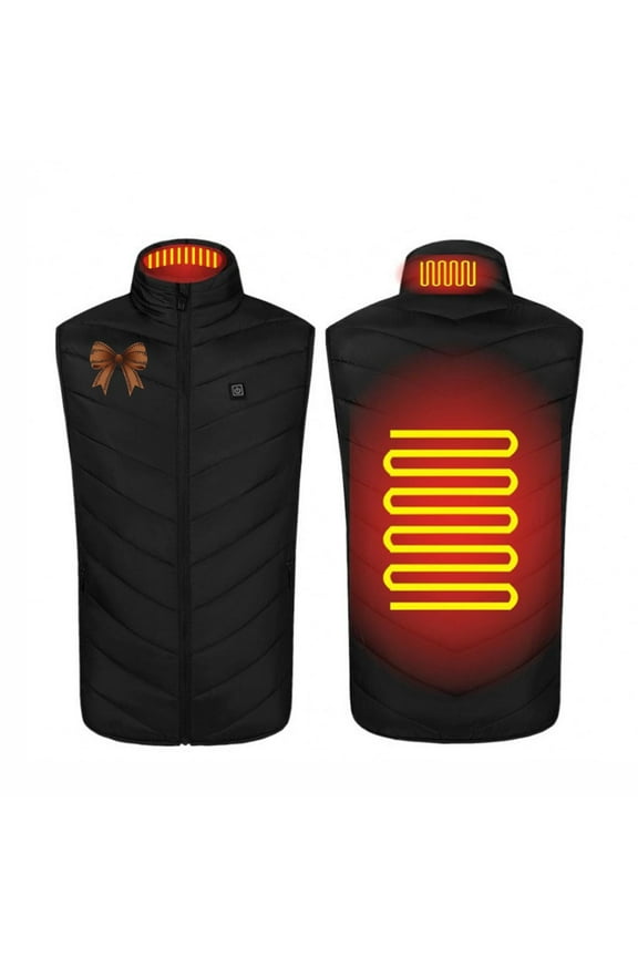 Heated Soft Shell Vest Jacket for Men and Women Three Control Heated Jackets Two Heat Zones Sleeveless Coats Winter Thermal Warm Washable Coats without Power Bank,Black,3X-Large