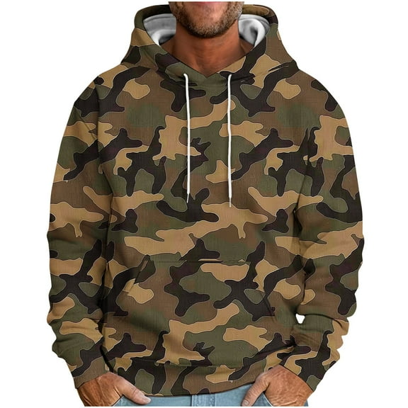miqiqism Hooded for Men Casual Long Sleeves Hoodies Round Neck Drawstring Blouses Men Trendy Baggy Travel Hiking Fishing Outwear Clothes,G#05_Green,3X-Large