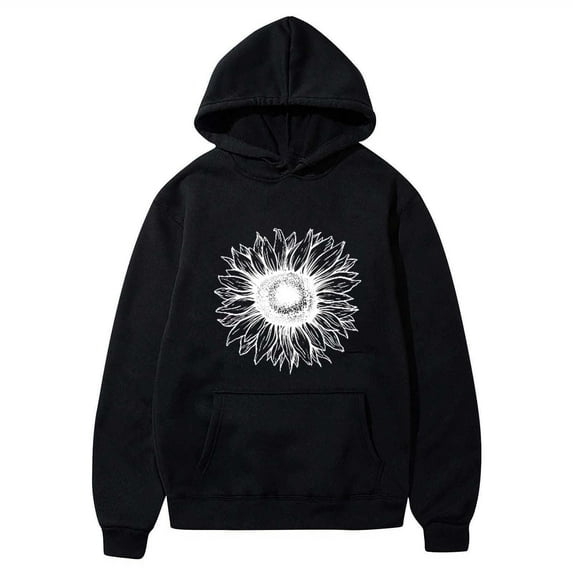 miqiqism Hoodies for Women Trendy Oversized Sweatshirt Plus Size Loose Fit Cute Hoodie Juniors Drawstring Fall Pullover Blouses with Pocket Casual Long Sleeves Tops,Black,Large