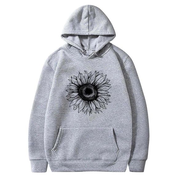 miqiqism Hoodies for Women Trendy Oversized Sweatshirt Plus Size Loose Fit Cute Hoodie Juniors Drawstring Fall Pullover Blouses with Pocket Casual Long Sleeves Tops,Gray,Small