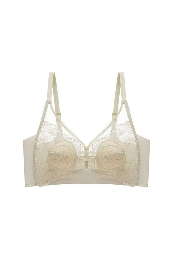 Lingerie for Women No Wire Crystal Cup Fixed Wide Straps Sofy Breathable Brassiere Sexy Spaghetti Thin Straps Bras Casual Daily Underwear Everyday Bras,02_White,3X-Large