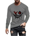 thumbnail image 1 of miqiqism Long Sleeves Sweatshirt for Men Trendy Fall Crew Neck Blouses Fashion Slim Fit Blouses Men Cute Gradient Printed Tops Clothes,Gray,4X-Large, 1 of 4