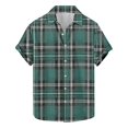 thumbnail image 1 of miqiqism Men Buffalo Plaid Tshirts Lapel Neck Shirts Casual Grid Short Sleeve Blouses Tee Summer Lightweight Shirt Tops Clothing,05_Multicolor,XX-Large, 1 of 5