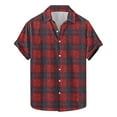 thumbnail image 1 of miqiqism Men Plus Size Tops Shirts Buffalo Plaid Blouses Short Sleeve Tshirts Casual Button-Down Shirt for Men Summer Top 2025 Fashon,03_Multicolor,3X-Large, 1 of 5