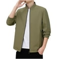 thumbnail image 1 of miqiqism Men's Full Zip Jacket Lightweight Stand Collar Jackets Soft Warm Windproof Casual Coats with Zipper Pockets Trendy Solid Color Long Sleeves Clothes,Khaki,X-Large, 1 of 6