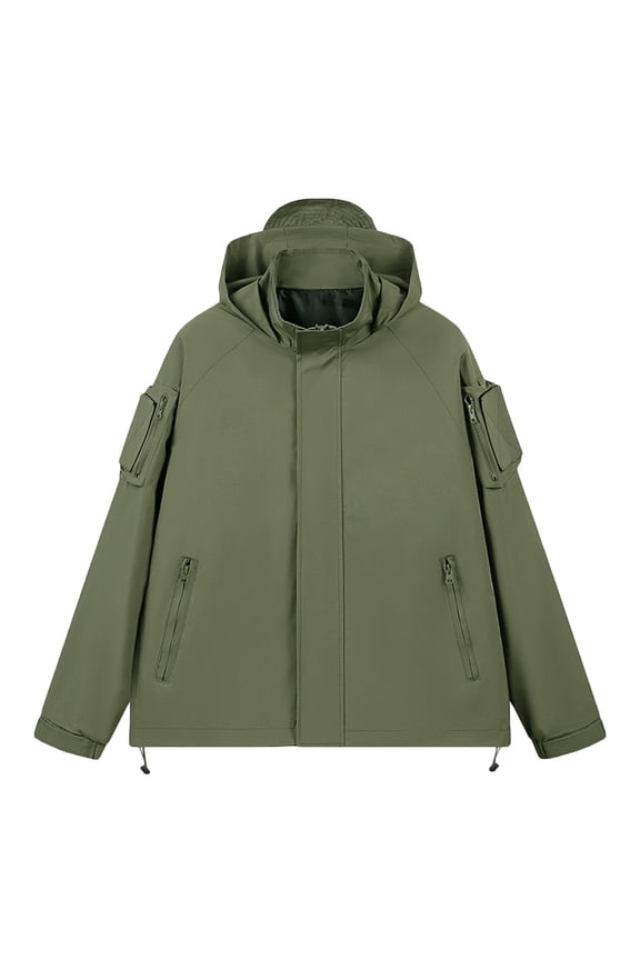 Men's Lightweight Softshell Jacket Fleece Lined Hooded Water Resistant Winter Hiking Windbreaker Jackets Trendy Long Sleeves Tactical Jacket,Green,4X-Large