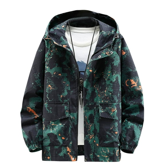 miqiqism Men’s Slim Fit Hoodie for Men Lightweight Zip Up Hooded Sweatshirts Trendy Long Sleeves Casual Oversized Jacket with Pockets,Orange,Medium