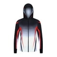 thumbnail image 1 of miqiqism Men's Sun Protection Outdoor Hooded Lightweight Full Zip Hoodie Jacket Long Sleeve Fishing Hiking Performance Shirt Trendy Gradient Jacket with Pockets,White,Medium, 1 of 3