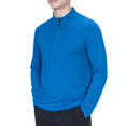 thumbnail image 1 of miqiqism Mens Fashion Shirts Classic Long Sleeve Thermal Zipped Shirt Trendy Solid Color Slim Fit Quarter Zipper Pullover Blouses,Blue,4X-Large, 1 of 6