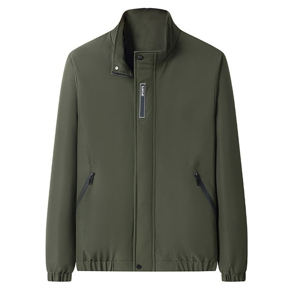 miqiqism Mens Lightweight Track Jacket Casual Full Zip Stand Collar Sweatshirts Outdoor Sports Workout Jacket Athletic Coats Trendy Solid Color Blouses Coat,Green,Medium