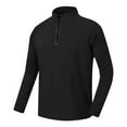 thumbnail image 1 of miqiqism Mens Sweatshirts Casual Stand Collar Hoodless Zipped Up Shirts Vintage Solid Color Long Sleeve Mock Neck Sweaters Hoodies Outerwear,Black,XX-Large, 1 of 6
