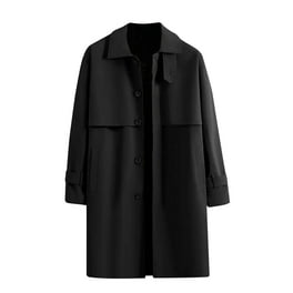 Capreze Buttons Outwear Notch Lapel Pea Coats Men Plain Flap Capreze Buttons Outwear Notch Lapel Pea Coats Men Plain Flap